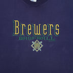 MLB (Pro Player) - Milwaukee Brewers Baseball Embroidered T-Shirt 1998 Large Vintage Retro Baseball