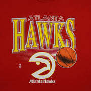 NBA (Competitor) - Atlanta Hawks Roll Ups Sleeves T-Shirt 1990s X-Large Vintage Retro Basketball