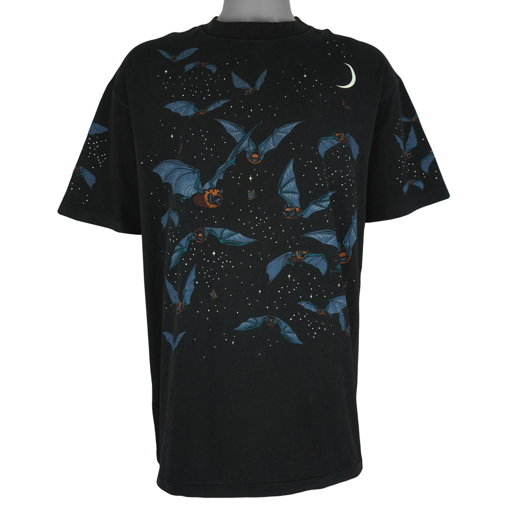 Vintage (Harborside) - Night Bats Animal Print T-Shirt 1990s X-Large Vintage Retro