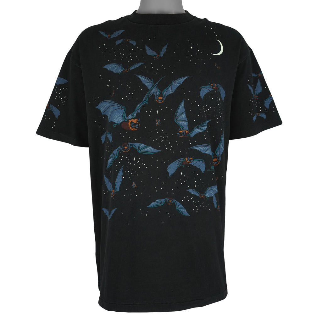 Vintage (Harborside) - Night Bats Animal Print T-Shirt 1990s X-Large Vintage Retro