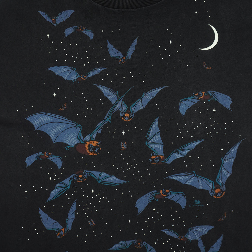 Vintage (Harborside) - Night Bats Animal Print T-Shirt 1990s X-Large Vintage Retro