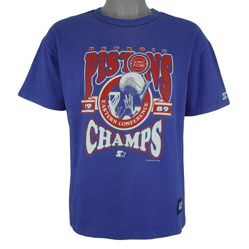 Starter (NBA) - Detroit Pistons Eastern Conference Champs T-Shirt 1989 Large Vintage Retro Basketball