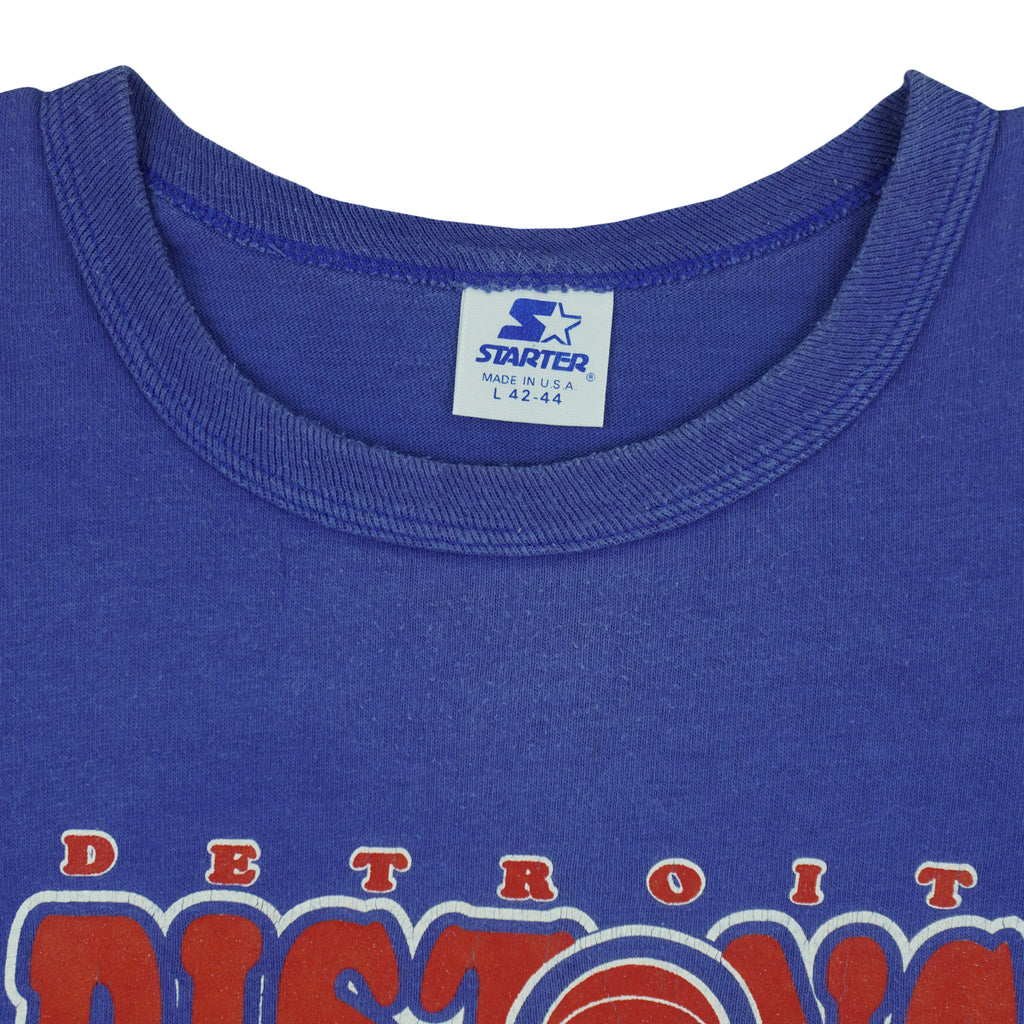 Starter (NBA) - Detroit Pistons Eastern Conference Champs T-Shirt 1989 Large Vintage Retro Basketball