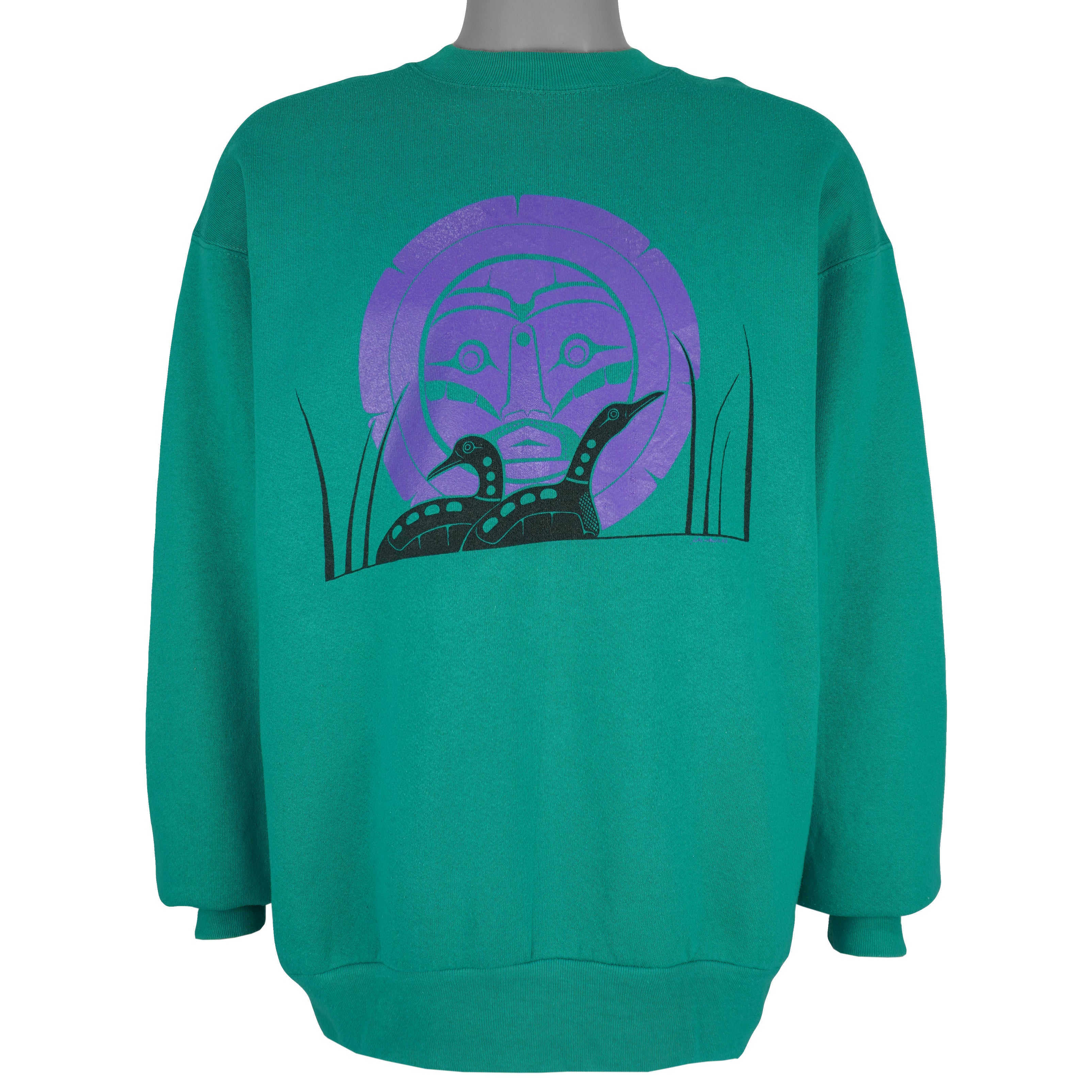 Vintage - Indigenous Style Crew Neck Sweatshirt 1990s X-Large Vintage Retro