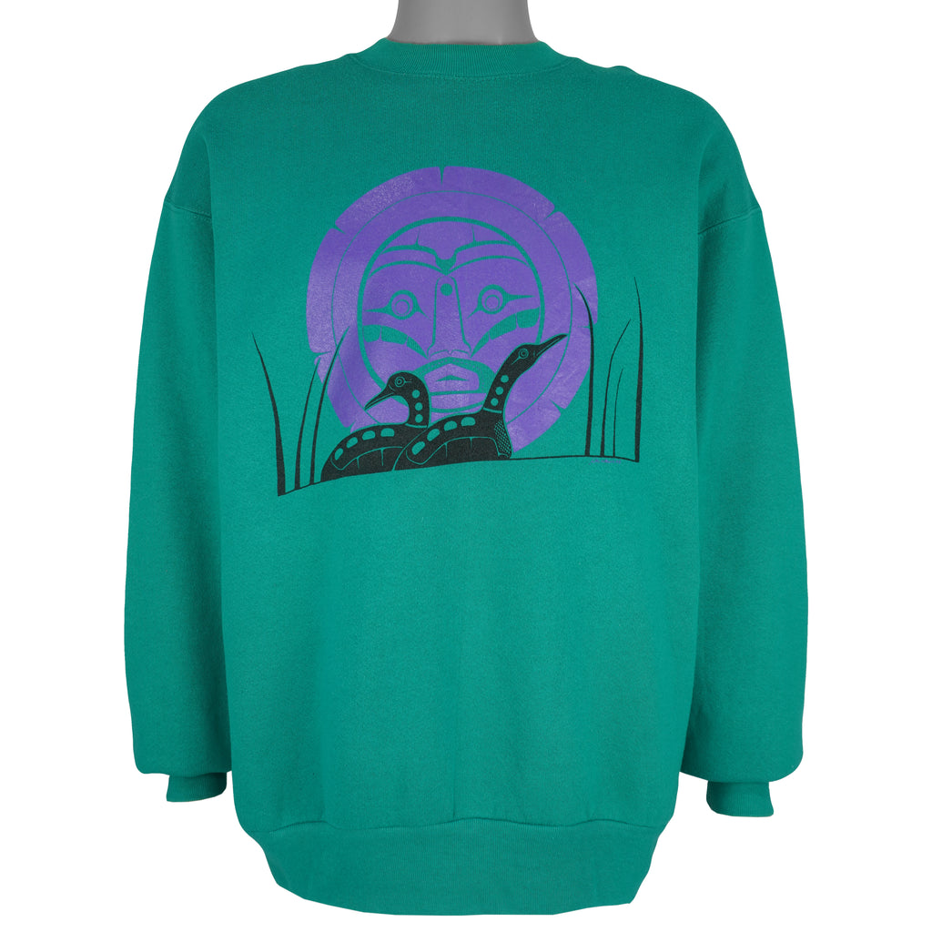 Vintage - Indigenous Style Crew Neck Sweatshirt 1990s X-Large Vintage Retro