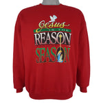 Vintage (Lee) - Christmas Jesus Is The Reason Crew Neck Sweatshirt 1997 Large Vintage Retro