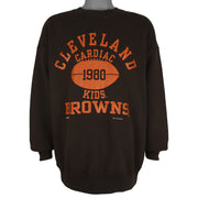 NFL (Nutmeg) - Cleveland Browns Cardiac Kids Crew Neck Sweatshirt 1994 X-Large Vintage Retro Football