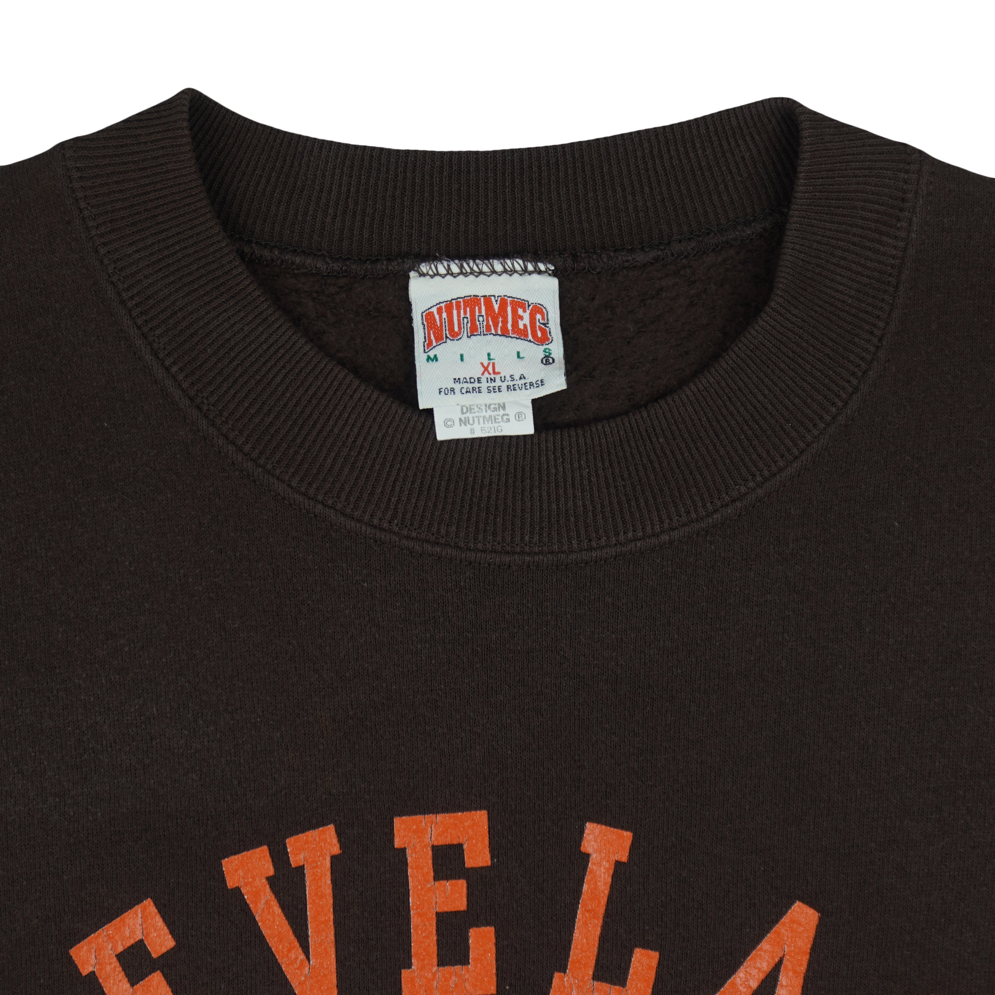 NFL (Nutmeg) - Cleveland Browns Cardiac Kids Crew Neck Sweatshirt 1994 X-Large Vintage Retro Football