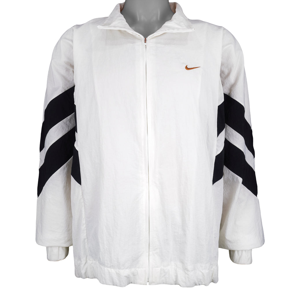 Nike - White Embroidered Logo Windbreaker 1990s X-Large Vintage Retro