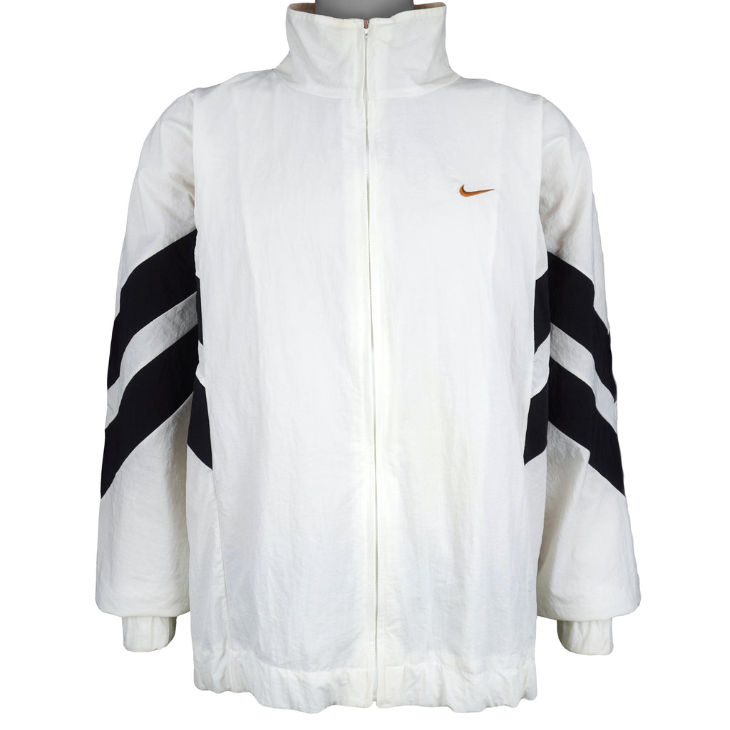 Nike - White Embroidered Logo Windbreaker 1990s X-Large Vintage Retro