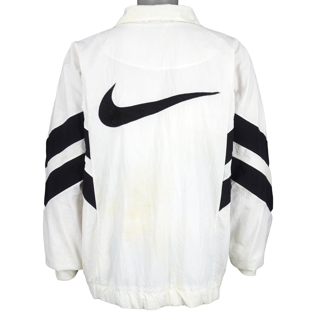 Nike - White Embroidered Logo Windbreaker 1990s X-Large Vintage Retro