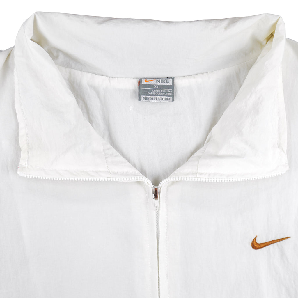 Nike - White Embroidered Logo Windbreaker 1990s X-Large Vintage Retro