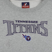 Vintage NFL (Majestic) - Tennessee Titans Embroidered Crew Neck Sweatshirt 1990s 3X-Large in gray