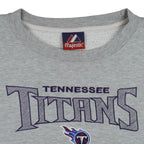 Vintage NFL (Majestic) - Tennessee Titans Embroidered Crew Neck Sweatshirt 1990s 3X-Large in gray