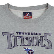 Vintage NFL (Majestic) - Tennessee Titans Embroidered Crew Neck Sweatshirt 1990s 3X-Large in gray