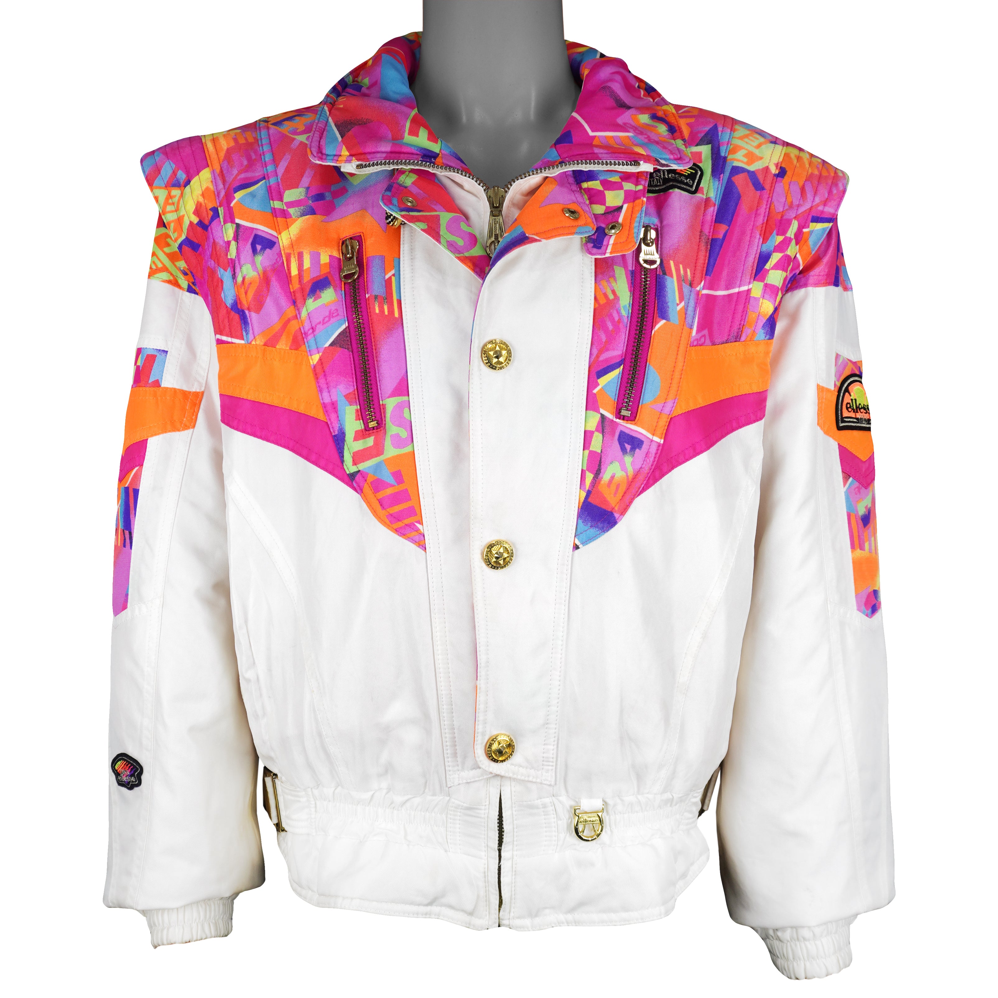Ellesse - Crazy Pattern Ski Jacket 1990s Large Vintage Retro