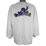 Vintage - Grey Peace Frogs Crew Neck Sweatshirt 1994 X-Large
