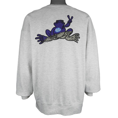 Vintage - Grey Peace Frogs Crew Neck Sweatshirt 1994 X-Large