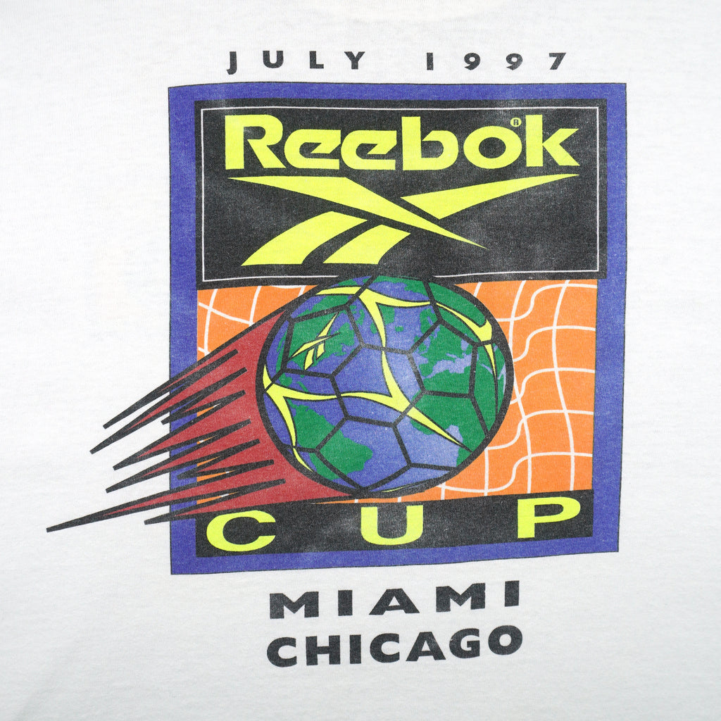 Reebok - Soccer Cup Big Logo Single Stitch T-Shirt 1997 XX-Large Vintage Retro
