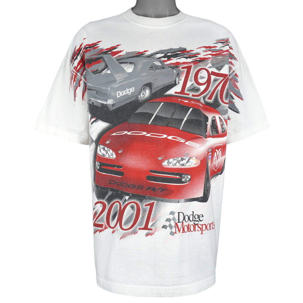 Vintage (AAA) - Dodge Motorsports We're Back All Over Print T-Shirt 2001 2X-Large Vintage Retro