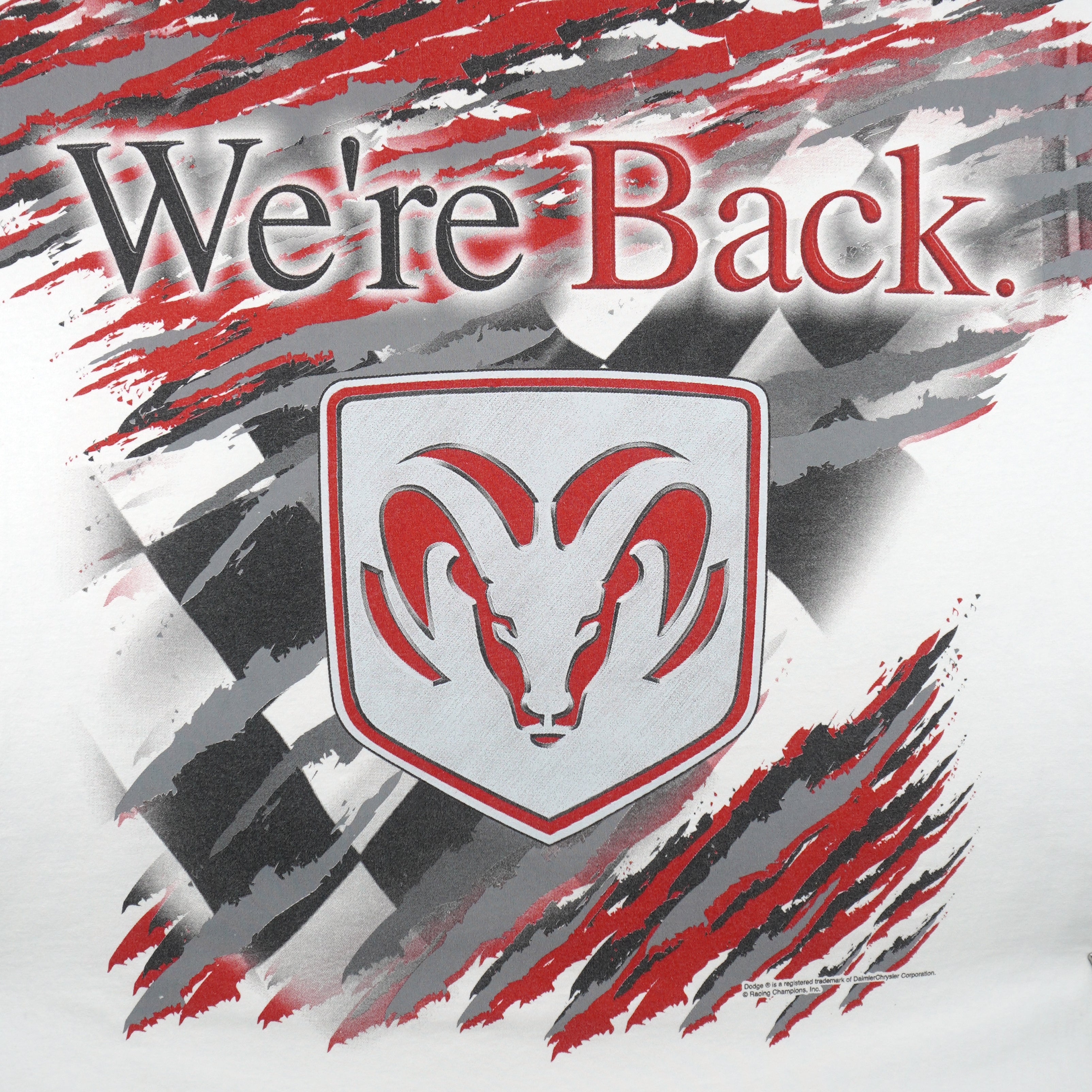 Vintage (AAA) - Dodge Motorsports We're Back All Over Print T-Shirt 2001 2X-Large Vintage Retro