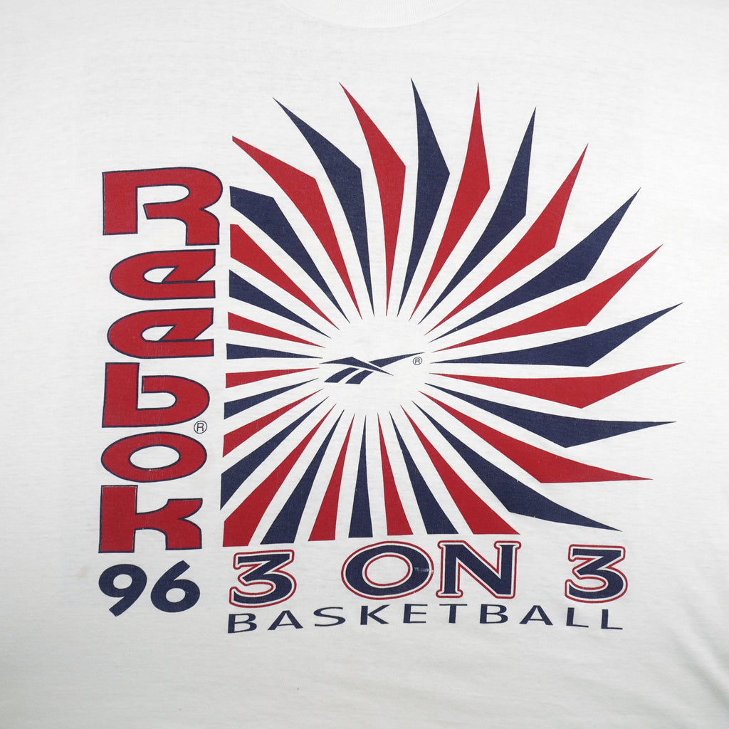 Reebok - 3-on-3 Basketball Spell-Out T-Shirt 1996 X-Large Vintage Retro Basketball