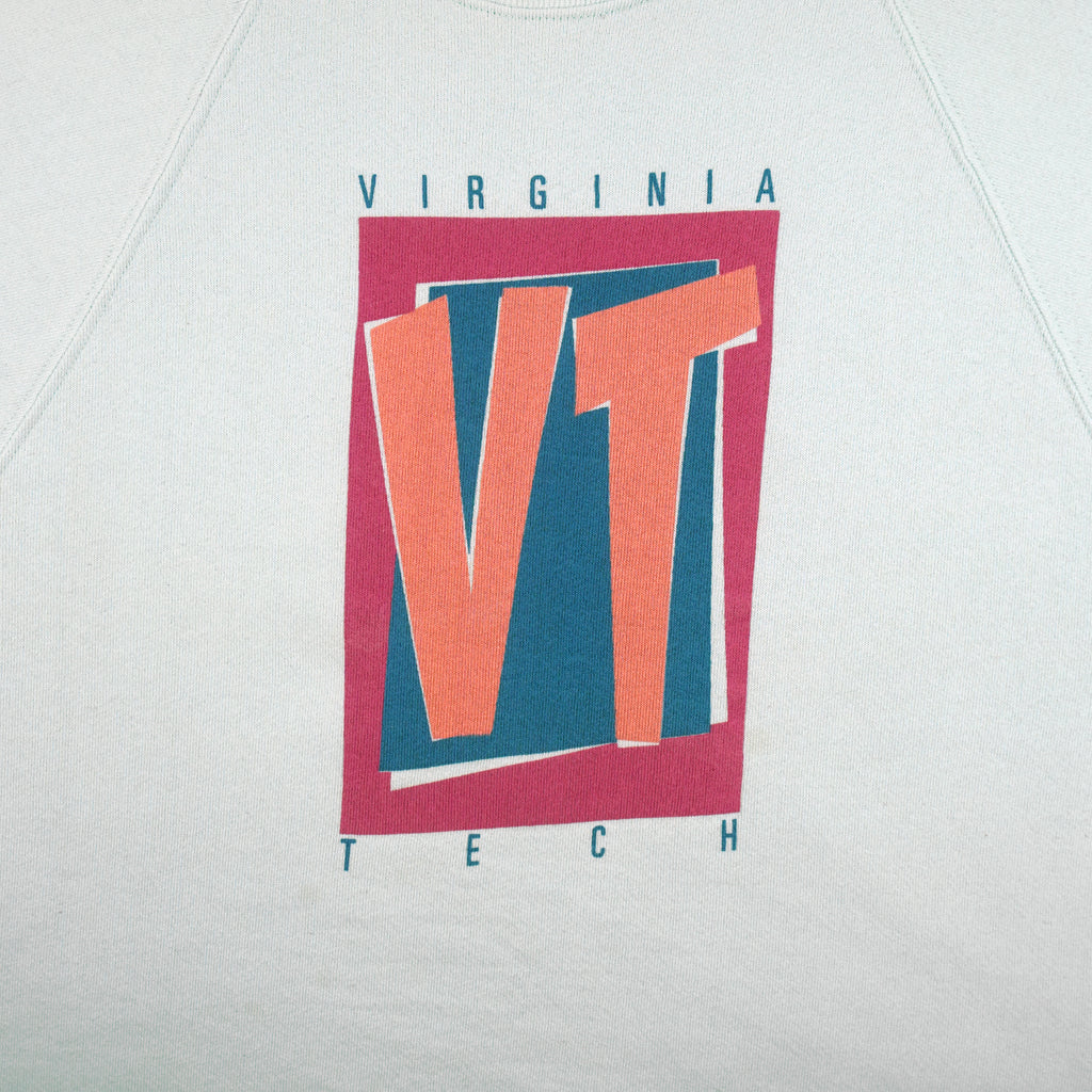 NCAA (Gear) - Virginia Tech spell-Out Crew Neck Sweatshirt 1990s Large Vintage Retro