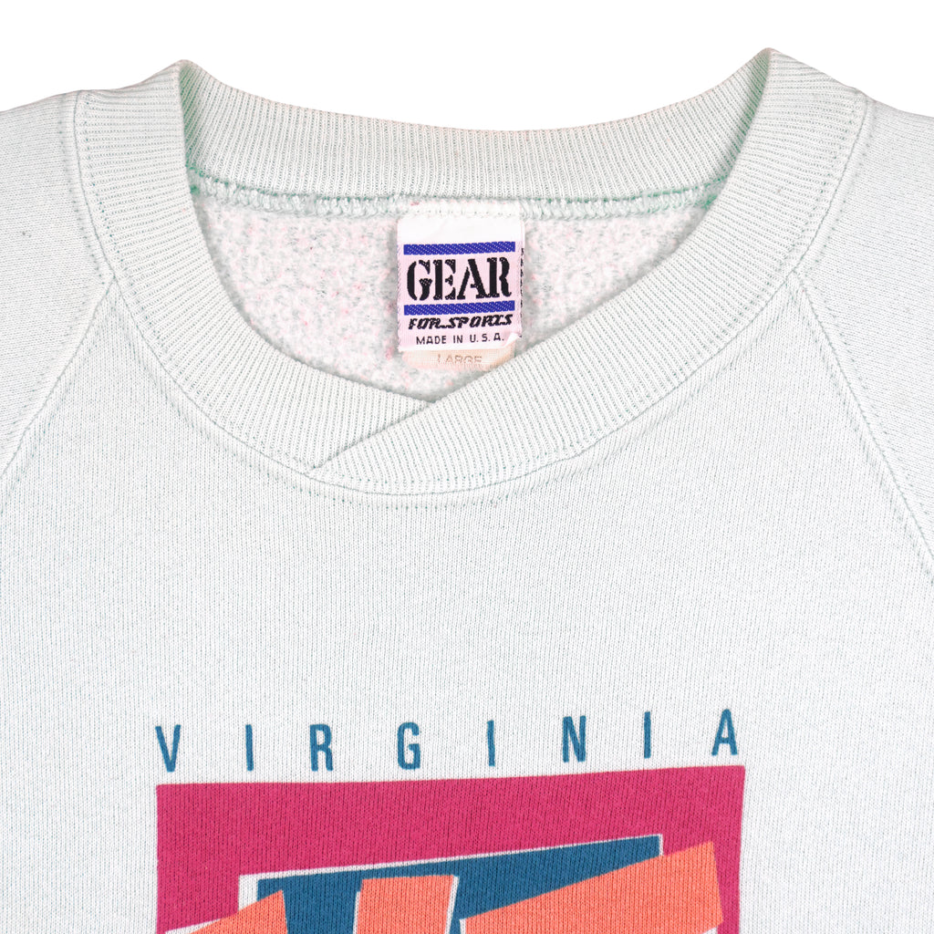 NCAA (Gear) - Virginia Tech spell-Out Crew Neck Sweatshirt 1990s Large Vintage Retro