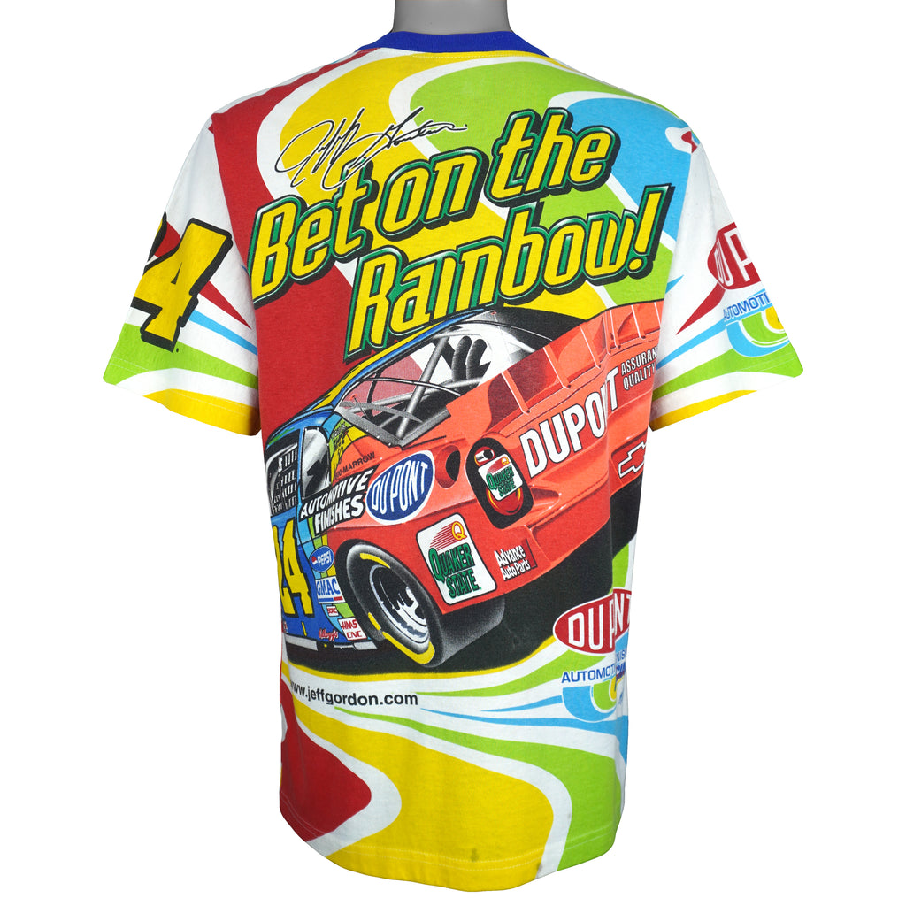 NASCAR (Chase) - Jeff Gordon DuPont Racing All Over Print T-Shirt 1990s X-Large Vintage Retro