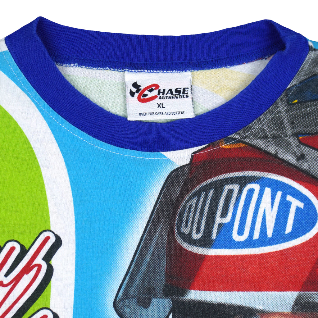 NASCAR (Chase) - Jeff Gordon DuPont Racing All Over Print T-Shirt 1990s X-Large Vintage Retro