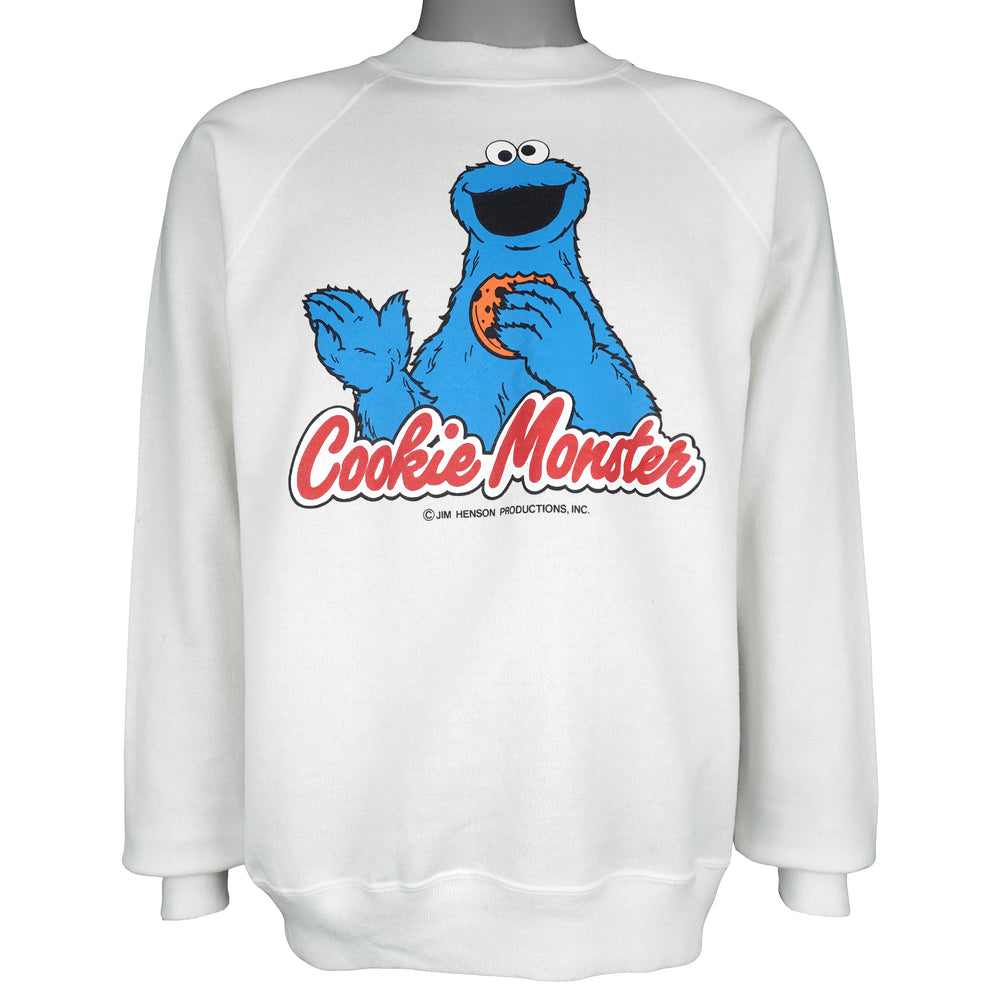 Vintage (Hanes) - Elmo Cookie Monster Crew Neck Sweatshirt 1990s Large Vintage Retro