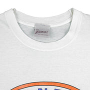 NHL (Zubaz) - Edmonton Oilers Single Stitch T-Shirt 1990s X-Large Vintage Retro Hockey