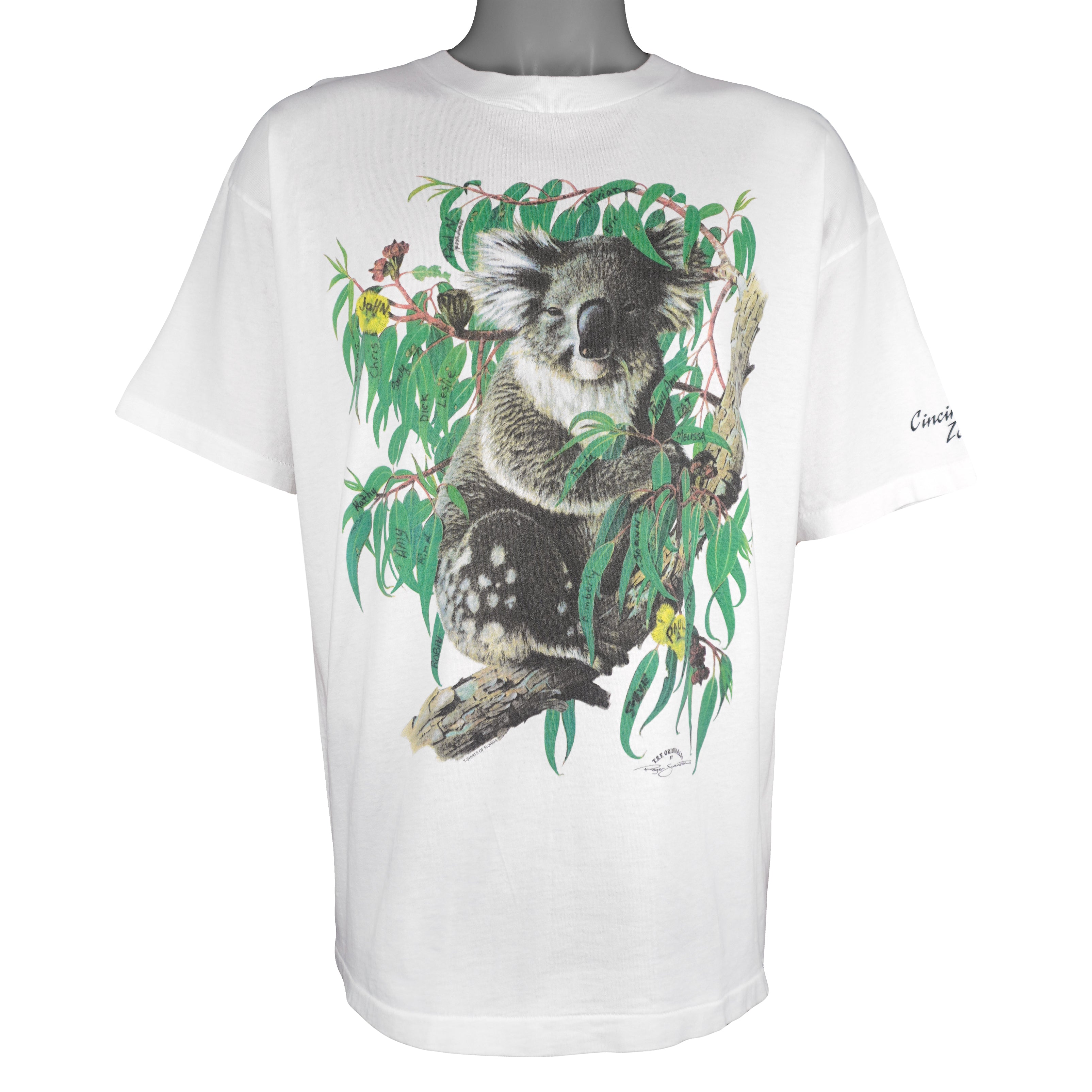 Vintage (TSF) - Koala Cincinnati Zoo Animal Print T-Shirt 1990s X-Large Vintage Retro