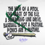 Vintage (No Fear) - Baseball The Hum Of A Pitch T-Shirt 1990s Large Vintage Retro
