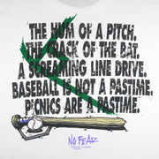 Vintage (No Fear) - Baseball The Hum Of A Pitch T-Shirt 1990s Large Vintage Retro