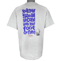 Vintage (No Fear) - Grey You'll Never Steal Second With Your Foot On First T-Shirt 1990s X-Large Vintage Retro