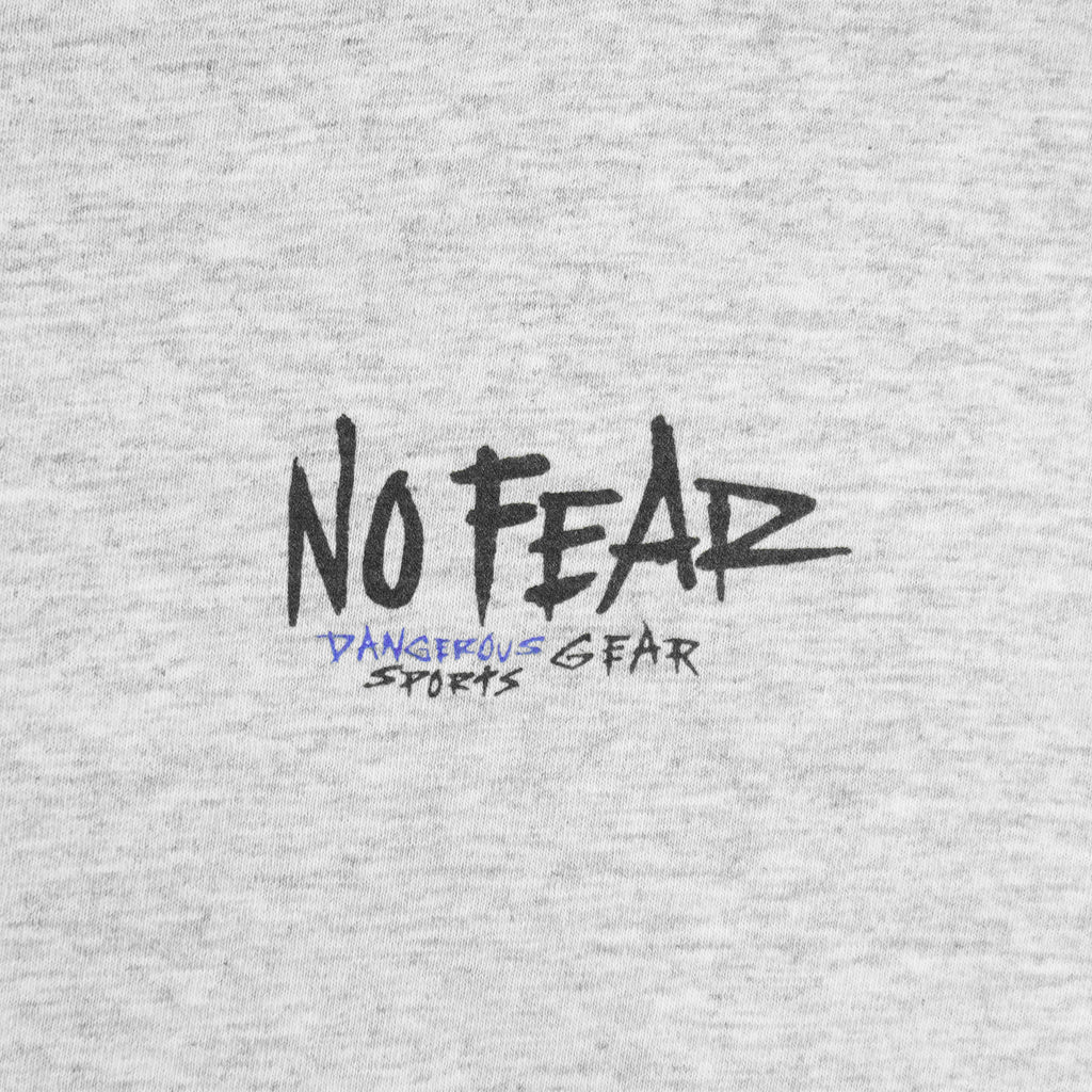Vintage (No Fear) - Grey You'll Never Steal Second With Your Foot On First T-Shirt 1990s X-Large Vintage Retro