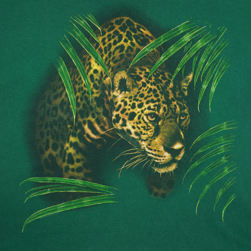 Vintage - Jaguar Rainforest Animal Print T-Shirt 1995 Large Vintage Retro