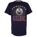 NHL - Blue Edmonton Oilers T-Shirt 1990s Large Vintage Retro Hockey