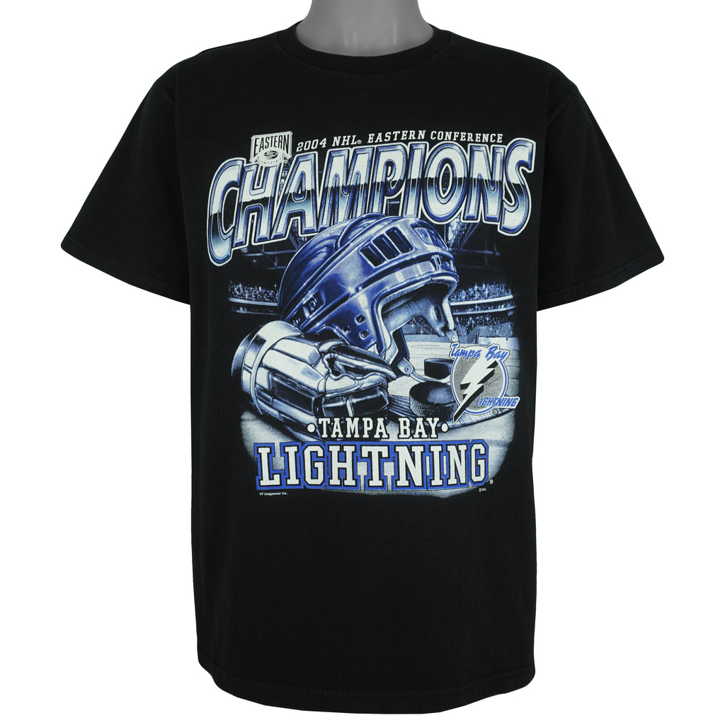 NHL (Lee) - Tampa Bay Lightning Champions T-Shirt 2004 Medium Vintage Retro Hockey