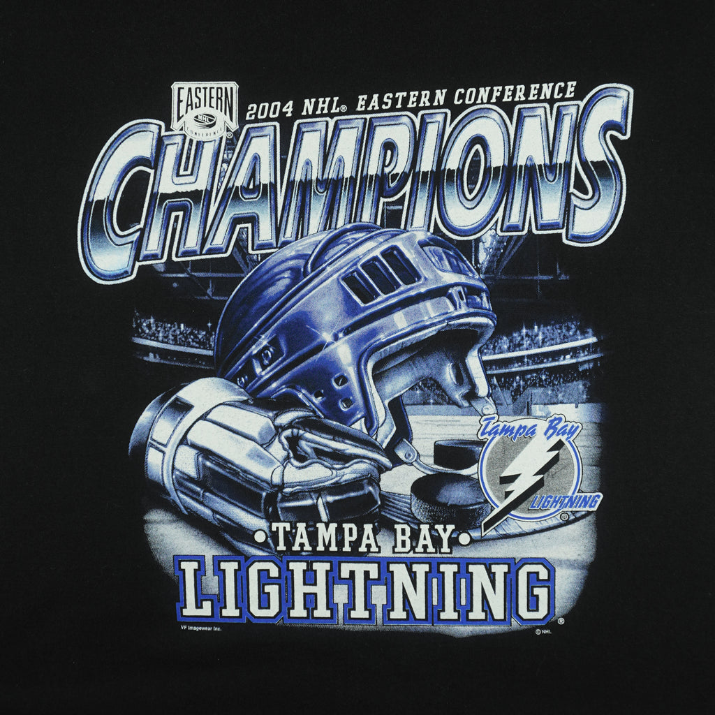 NHL (Lee) - Tampa Bay Lightning Champions T-Shirt 2004 Medium Vintage Retro Hockey