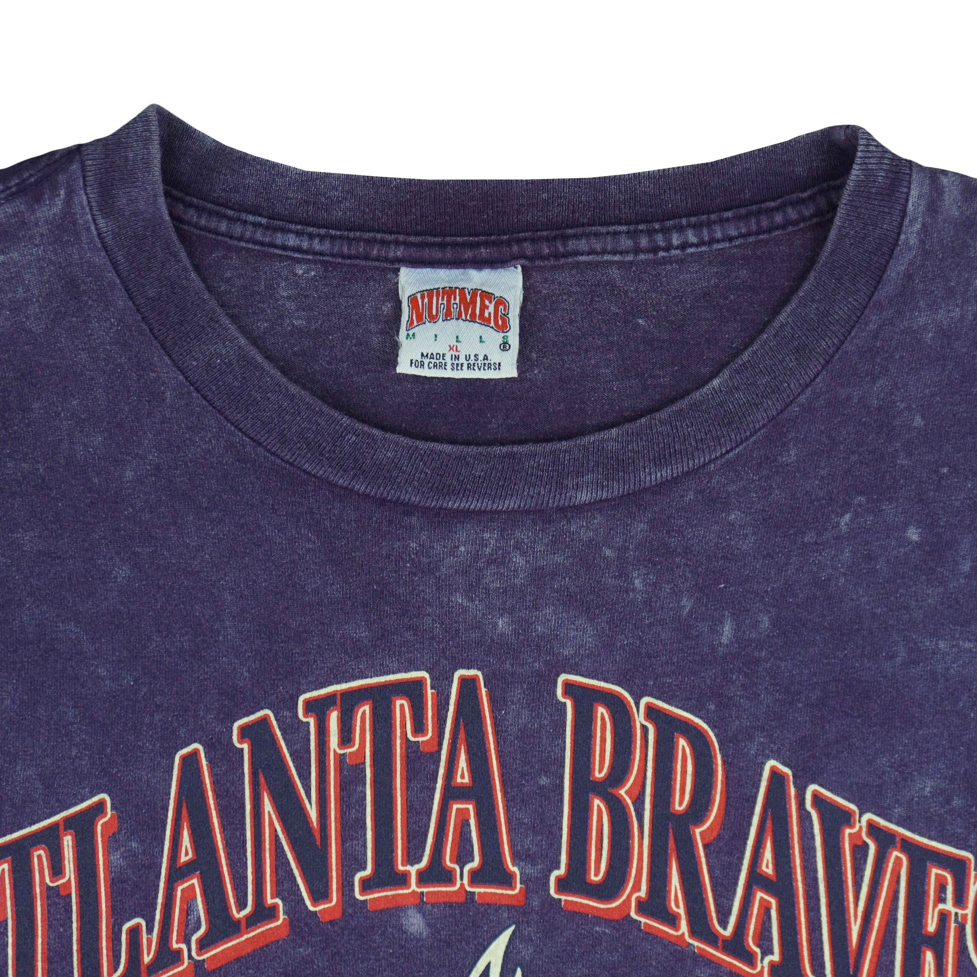 MLB (Nutmeg) - Atlanta Braves Members History T-Shirt 1990s X-Large Vintage Retro Baseball