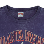 MLB (Nutmeg) - Atlanta Braves Members History T-Shirt 1990s X-Large Vintage Retro Baseball