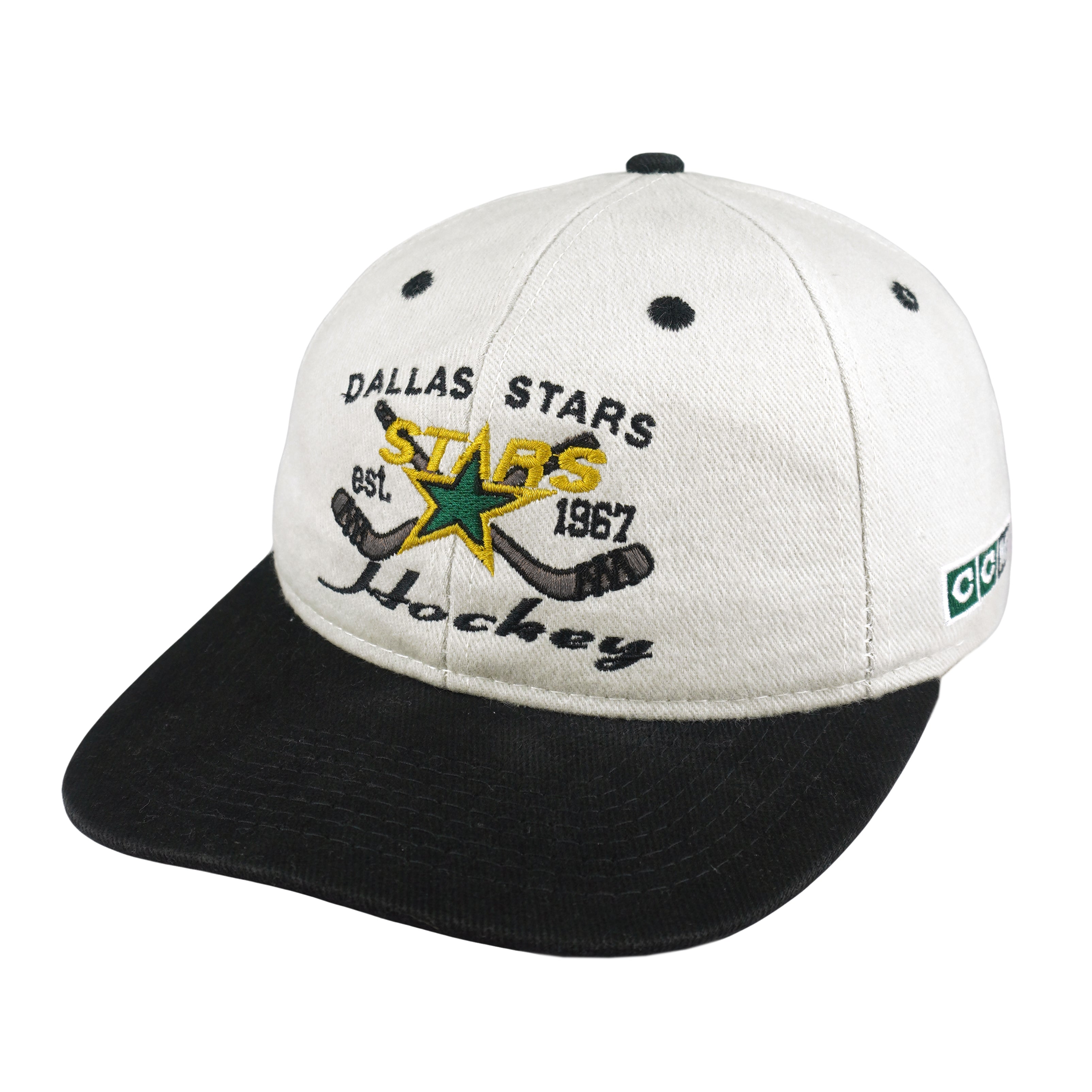 NHL (CCM) - Dallas Stars Snapback Hat 1990s OSFA Vintage Retro Hockey