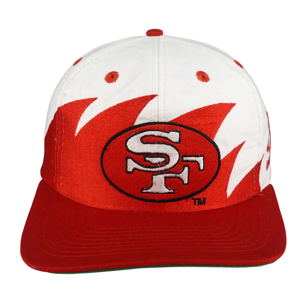 NFL (Logo Athletic) - San Francisco 49ers Shark Tooth Snapback Hat 1990s OSFA Vintage Retro Football