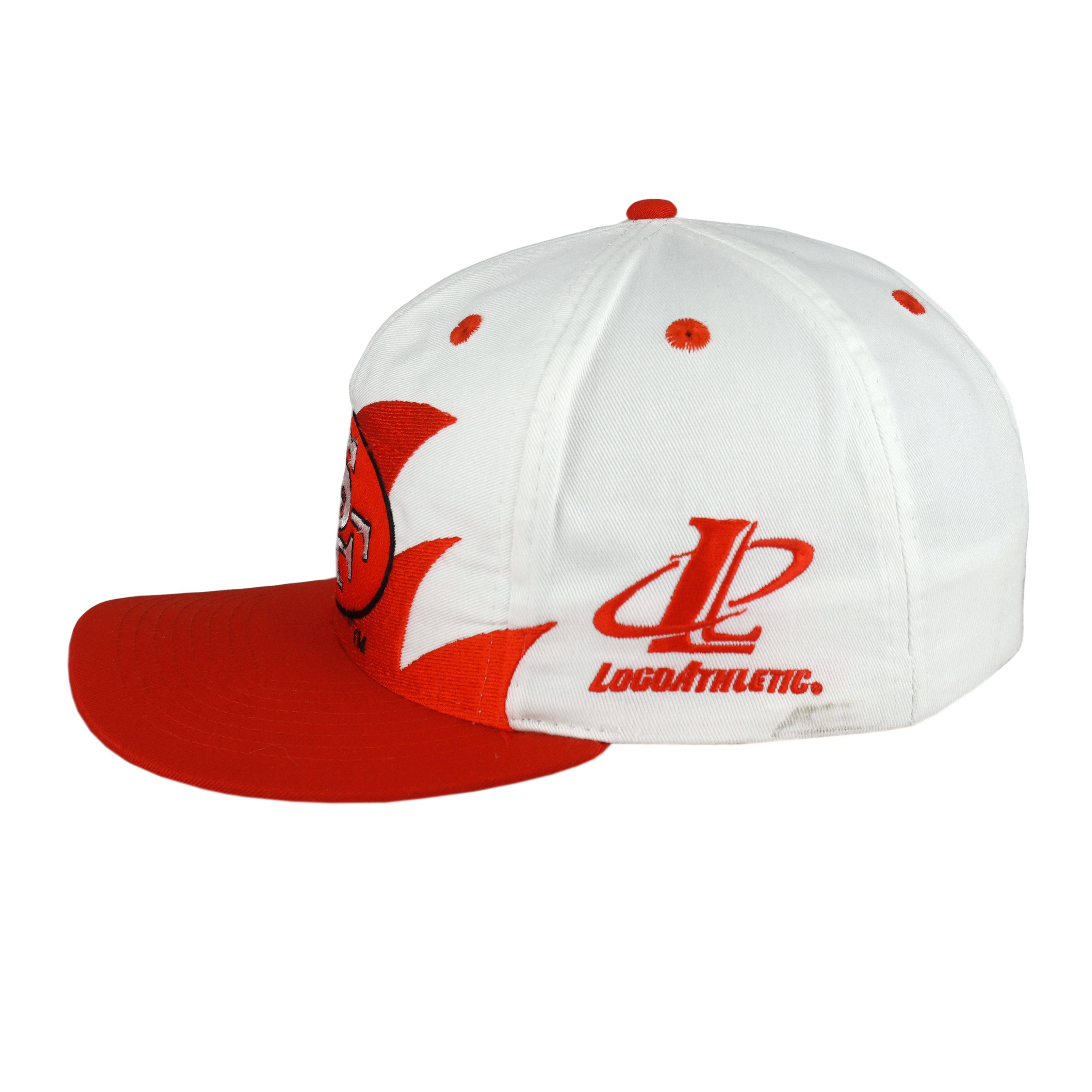 NFL (Logo Athletic) - San Francisco 49ers Shark Tooth Snapback Hat 1990s OSFA Vintage Retro Football