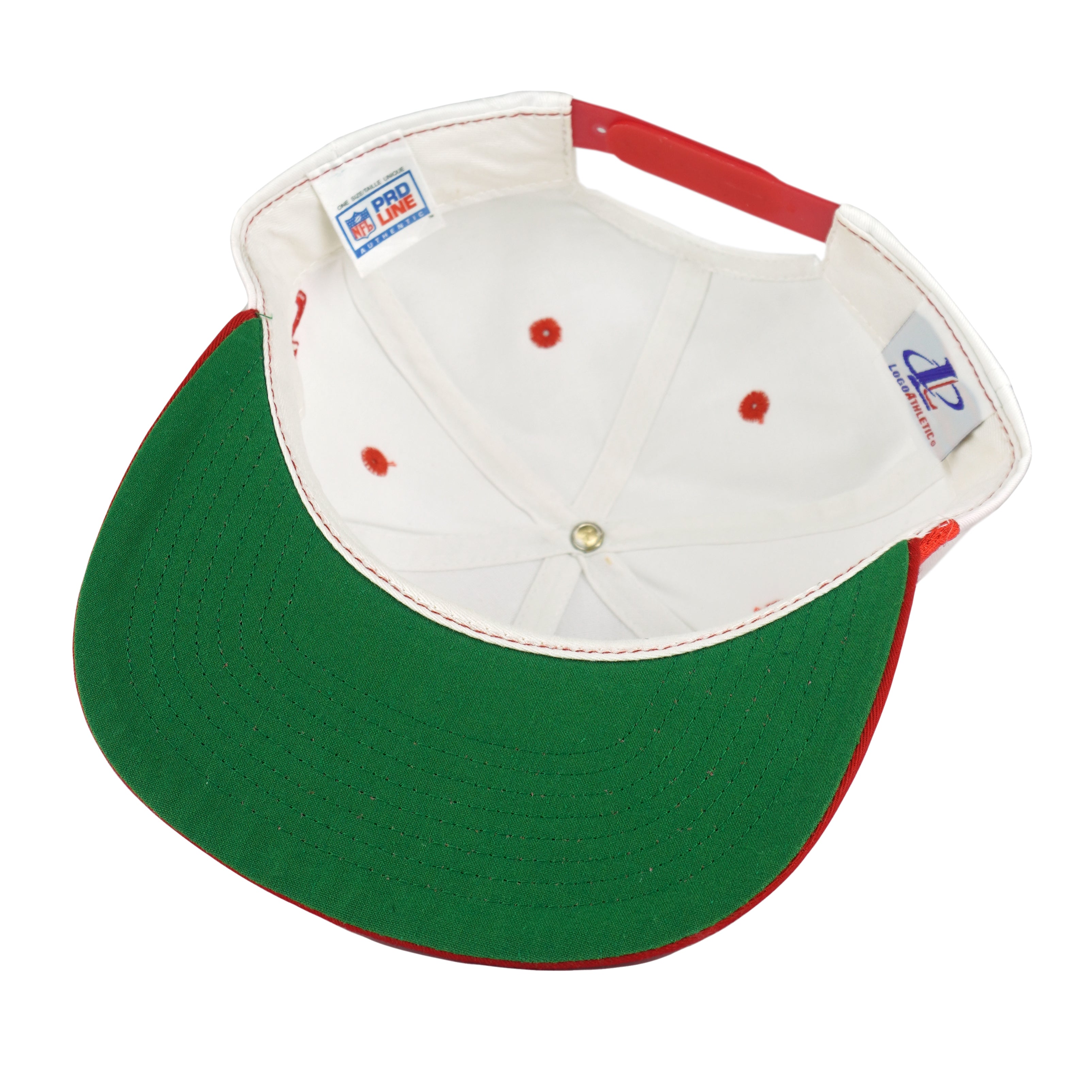 NFL (Logo Athletic) - San Francisco 49ers Shark Tooth Snapback Hat 1990s OSFA Vintage Retro Football