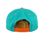 Budweiser - Teal & Orange Embroidered Snapback Hat 1990s OSFA Vintage Retro