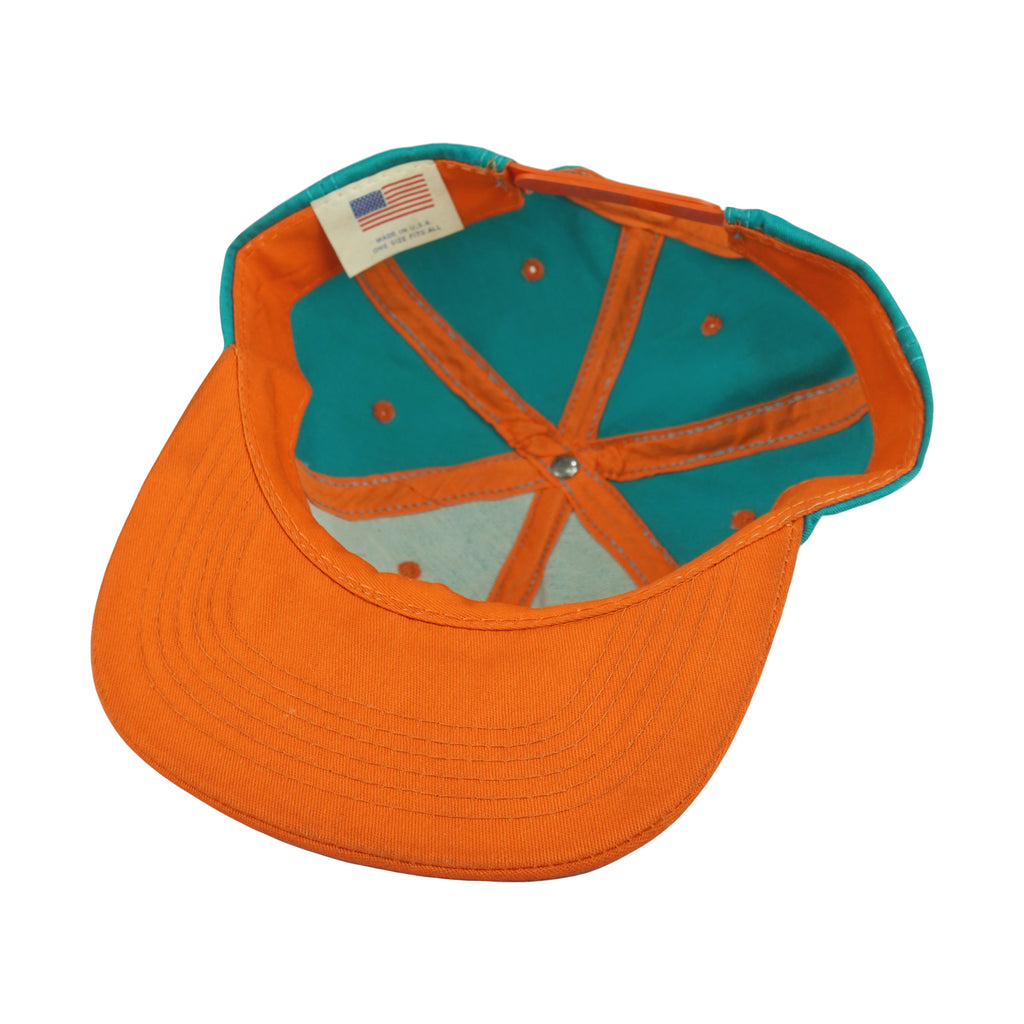 Budweiser - Teal & Orange Embroidered Snapback Hat 1990s OSFA Vintage Retro