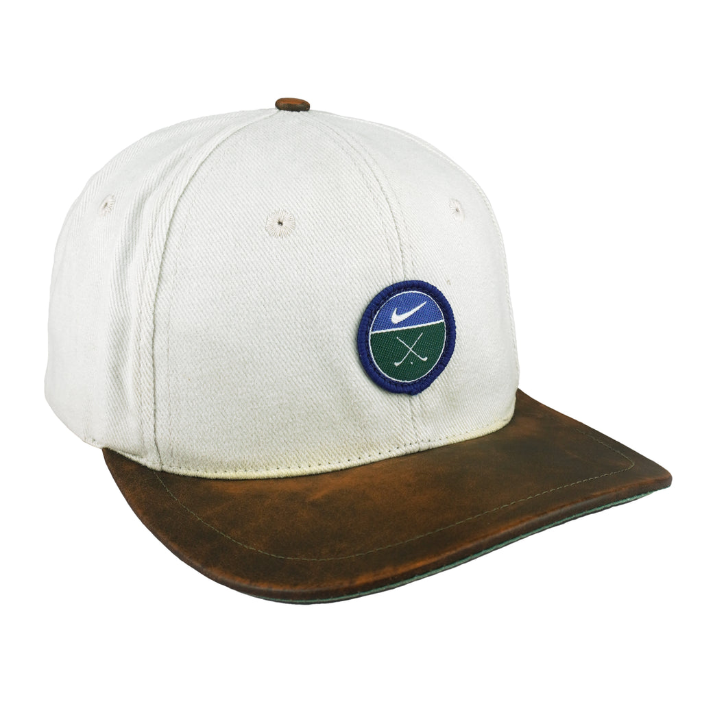 Nike - Golf Leather Strapback Hat 1990s OSFA Vintage Retro